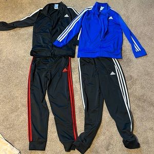 2 zip ups and 2 pants!!! Great condition adidas track pants and zip up jackets